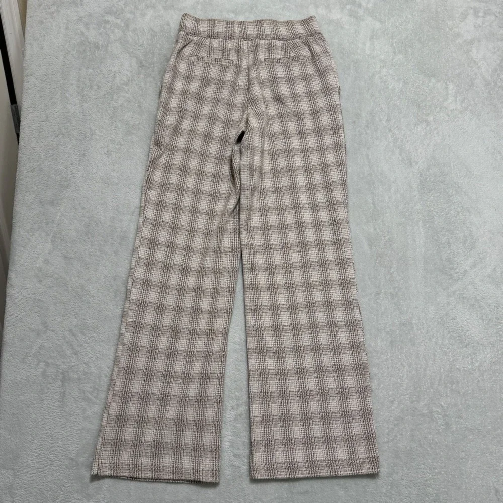 Truth by Republic Wide Leg Pants Womens Small Taupe Glen Plaid NWT - Picture 4 of 12